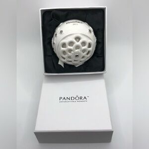 PANDORA White Porcelain Chistmas Ball Ornament 2011 Brand New In Box